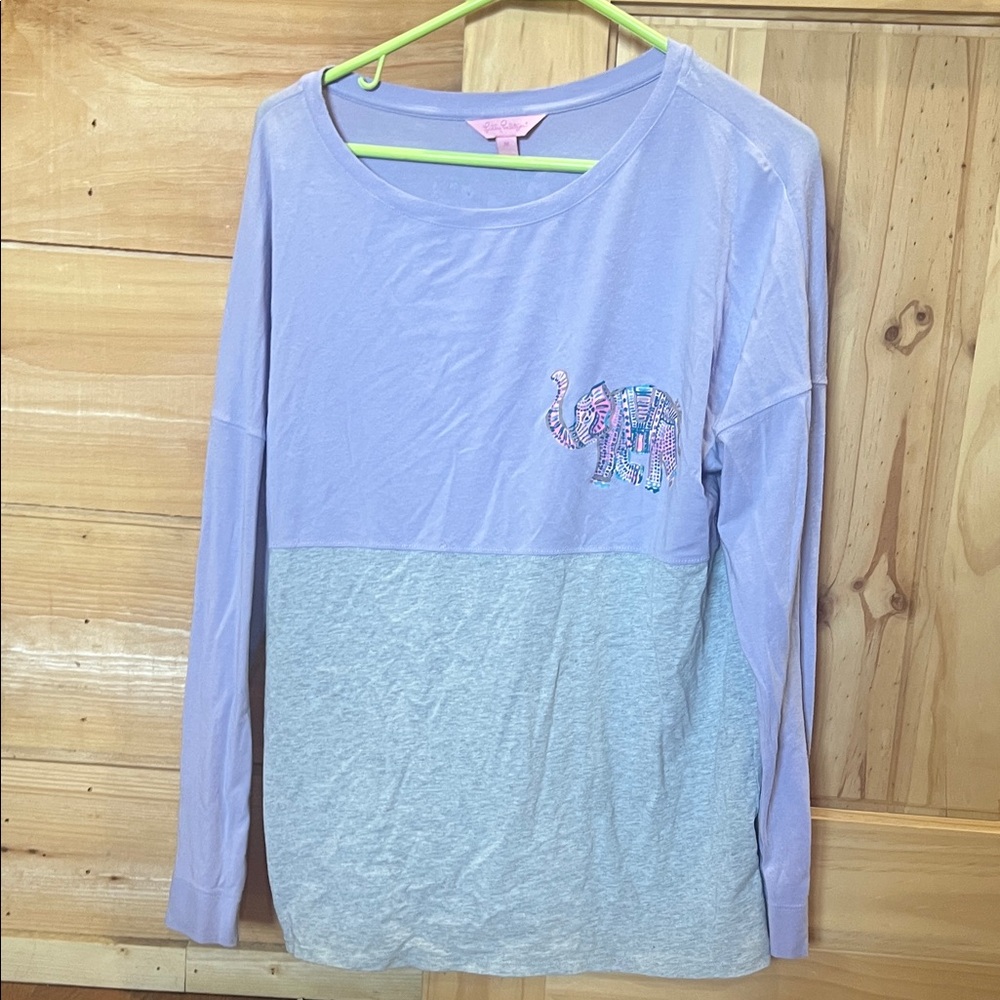 Lilly Pulitzer Lavender and Gray Long Sleeve Tee